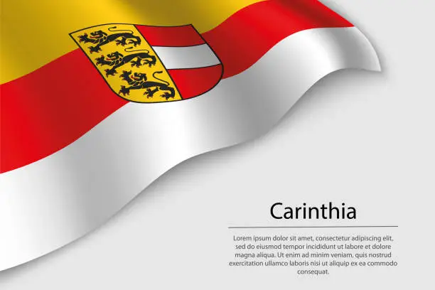 Vector illustration of Wave flag of Carinthia is a state of Austria