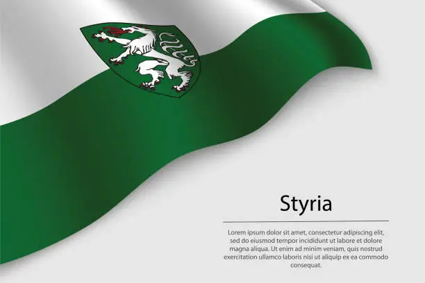 Vector illustration of Wave flag of Styria is a state of Austria