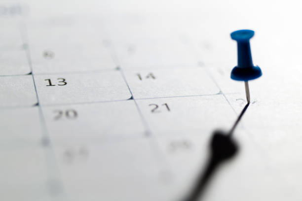 istock Embroidered pins on a calendar 1505187375