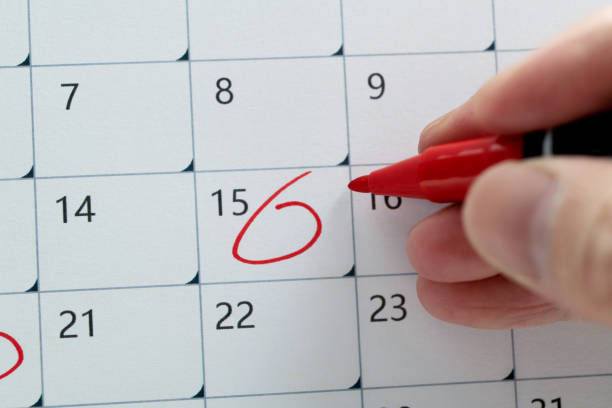 istock Red mark on the calendar at number 15 1505187906