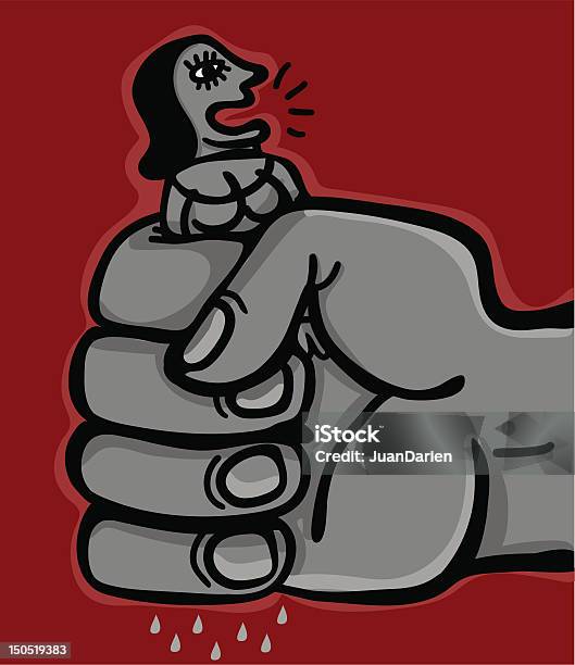 Giant Hand Expresses Woman Employee Stock Illustration - Download Image Now - Sexual Assault, Women, Abuse