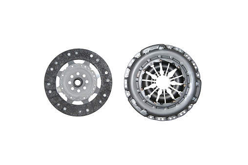the clutch of the car is isolated on a white background. car spare parts