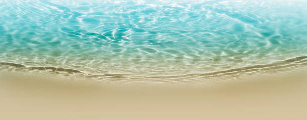 abstract sand beach with sunlight in a beautiful turquoise water wave