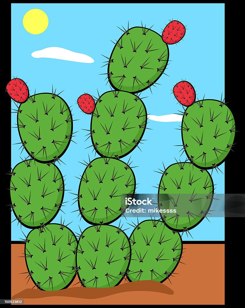 Opuntia ou nopal Planta - Vetor de Figo-da-Índia royalty-free