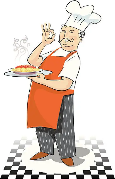 Vector illustration of Pasta Chef