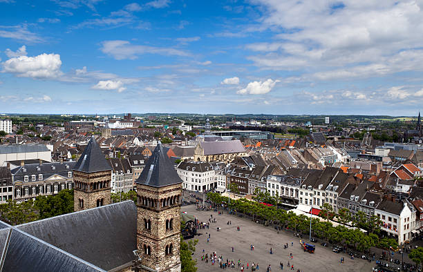 view on city Maastricht stock photo