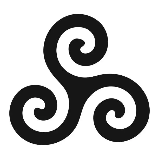 Vector illustration of Spiral triskel icon. Vector illustration