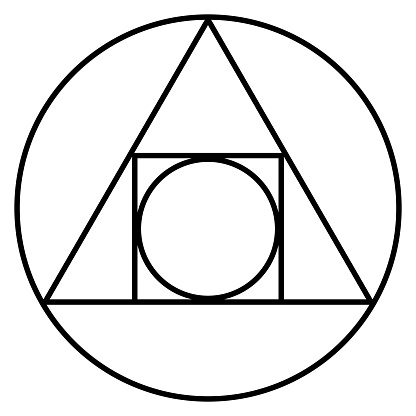 Vector Symbol of the Philosopher's Stone.The Squared Circle, alchemical glyph and symbol
