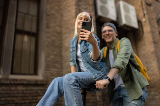 istock Selfie with smart phone on a bike! 1505244969