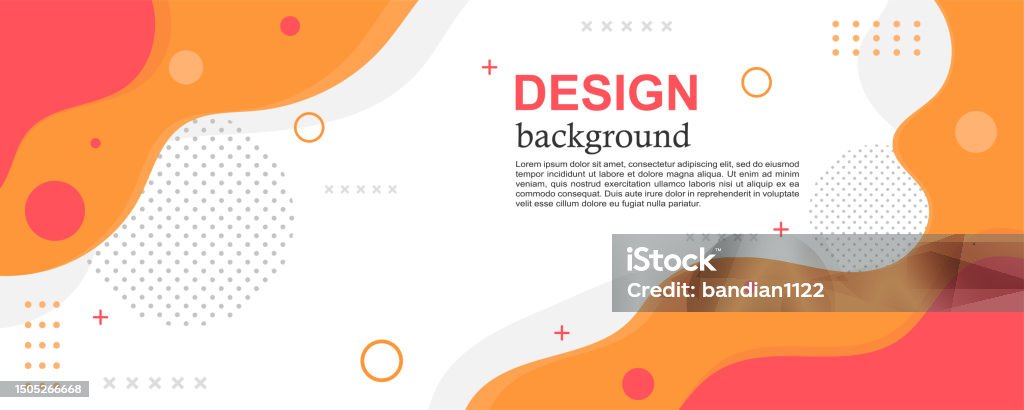 Template Banner Warnawarni Dengan Konsep Bentuk Cair Ilustrasi Stok