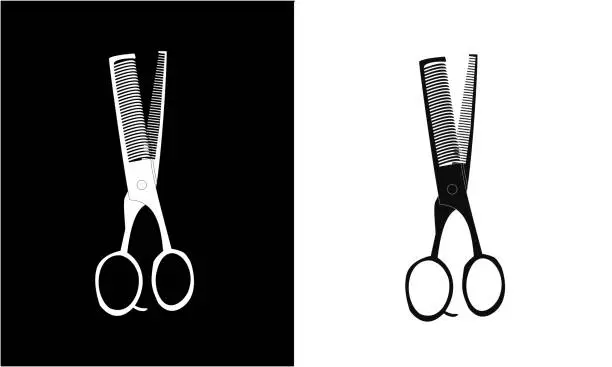 Vector illustration of Hair cutting scissors icon vector