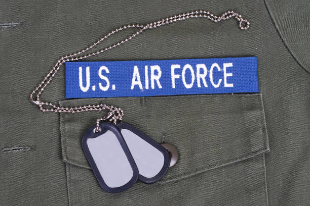 istock US AIR FORCE uniform with blue branch tape and dog tags 1505308238
