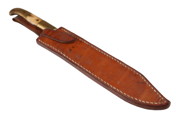 istock Vintage hunting knife with leather holster 1505309848