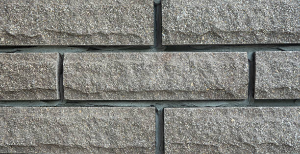 istock Part of the wall, decorative gray brick. close-up 1505315476