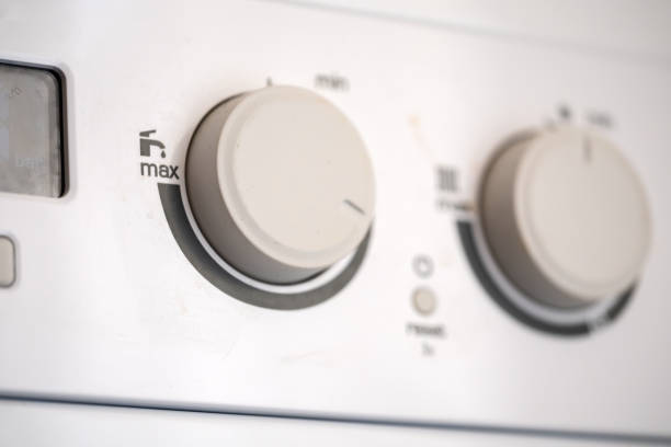 istock Close-up of knobs on a house heating boiler 1505318892
