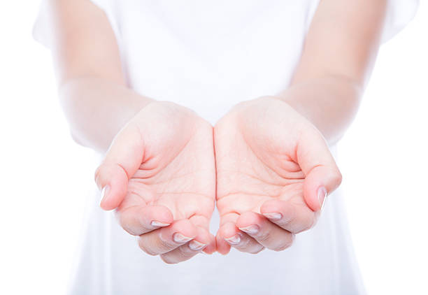 istock Empty woman hands over body isolated on background. 150533898