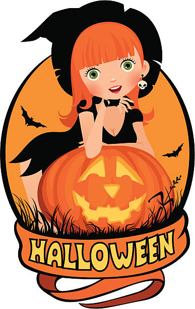 illustrazioni stock, clip art, cartoni animati e icone di tendenza di sexy strega halloween - pin up girl