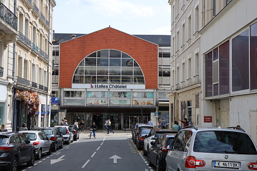 Halles Chatelet, shopping center, exterior view, city of Orleans, Loiret department, France