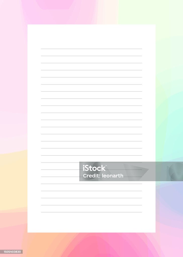 Empty Notes To Write In Empty Note Template Page With Lines Stock Illustration - Download Image ...