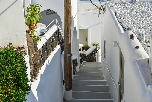 Typical house on Santorini Island. Santorini is one of the most popular islands for destination weddings and honeymoons.