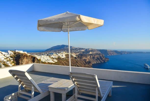 istock White villa on Santorini Island 1505424487