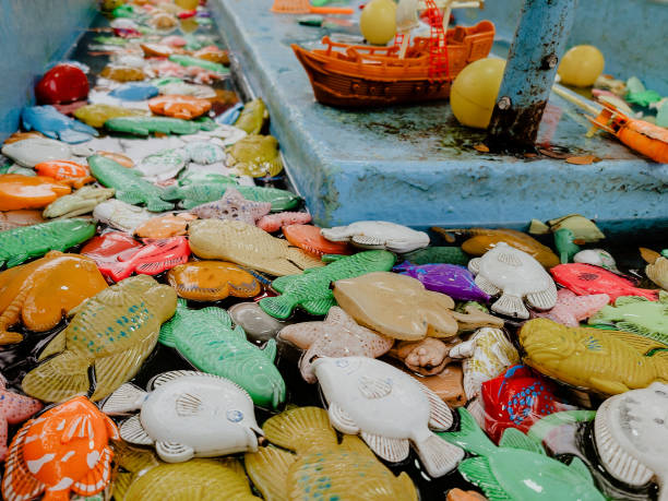 istock Fishing toys made from plastic on the water 1505424868