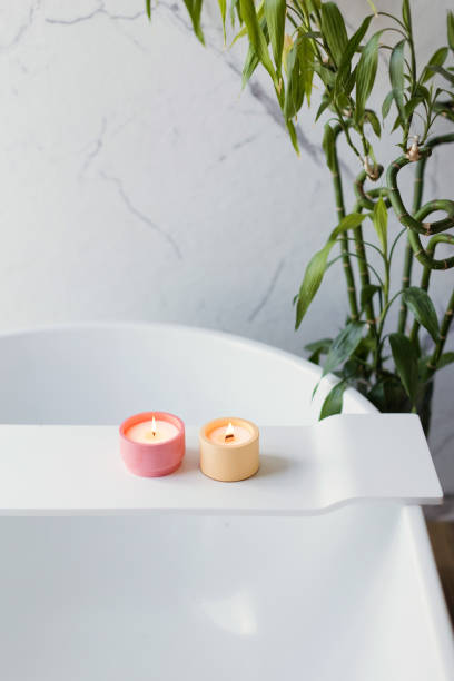 istock Craft candles on baththube at bathroom 1505424889