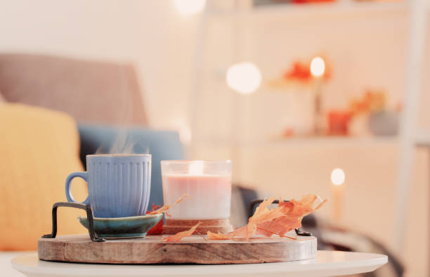 istock cup of coffee in cozy interior with autumnal decor 1505434577