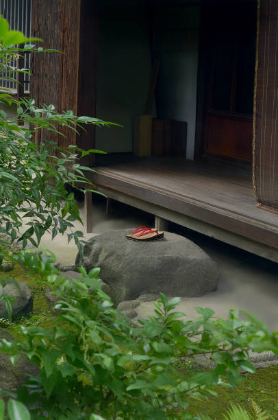 istock Japanese Styled Sandals in Front of Engawa 1505463369