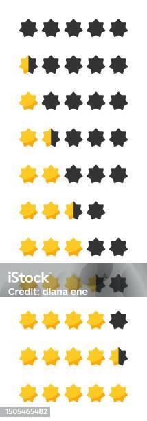Review Level Stars Star Rating Review From Zero To Five With Gold Stars Customer Review Or ...