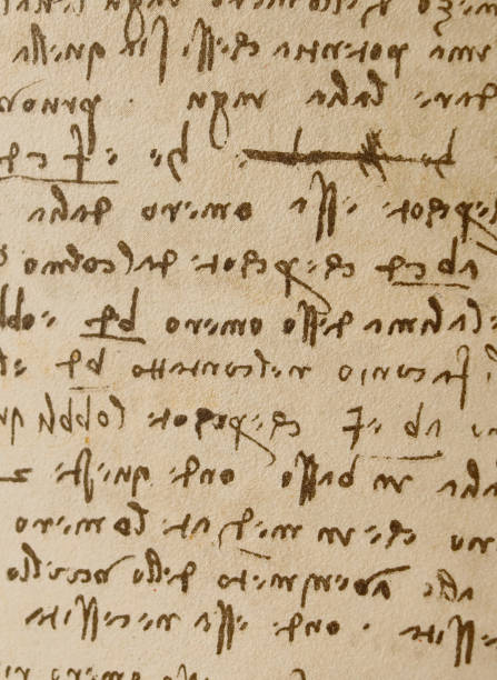 istock Manuscript, drawings, inscriptions by Leonardo Da Vinci in the old book The Codice Sul Volo, by E. Rouveyre , 1893 1505472628