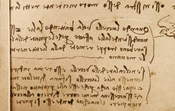istock Manuscript, drawings, inscriptions by Leonardo Da Vinci in the old book The Codice Sul Volo, by E. Rouveyre , 1898 1505473632