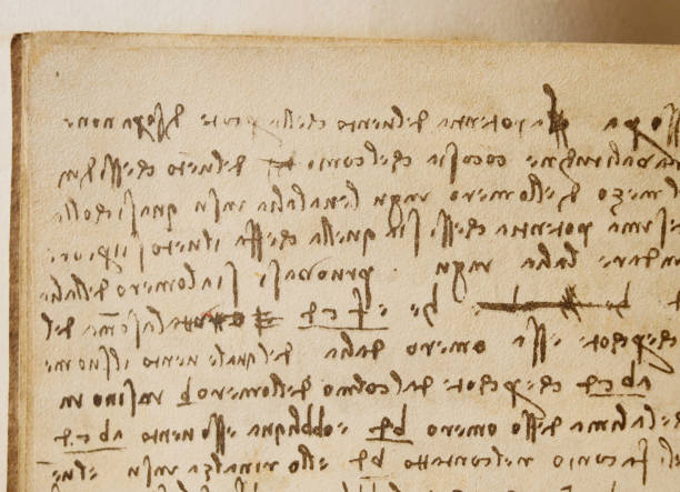 istock Manuscript, drawings, inscriptions by Leonardo Da Vinci in the old book The Codice Sul Volo, by E. Rouveyre , 1893 1505473644