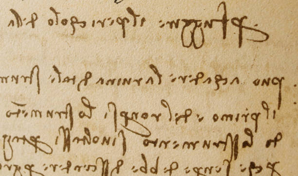 istock Manuscript, drawings, inscriptions by Leonardo Da Vinci in the old book The Codice Sul Volo, by E. Rouveyre , 1940 1505473868