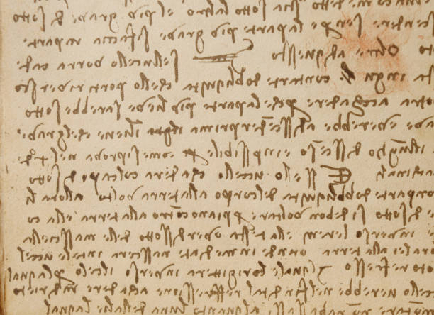 istock Manuscript, drawings, inscriptions by Leonardo Da Vinci in the old book The Codice Sul Volo, by E. Rouveyre , 1893 1505474272