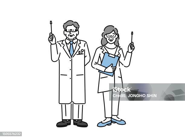 A Man Explaining Something On A Computer Monitor Stock Illustration ...