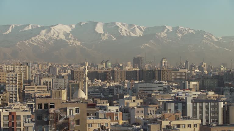 The landscape of the streets of Tehran, the capital city of Iran