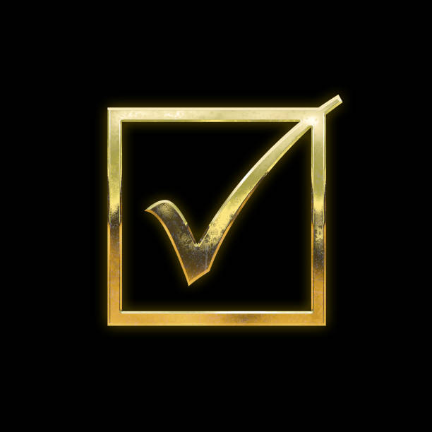 istock Gold golden check mark symbol sign icon 1505592966