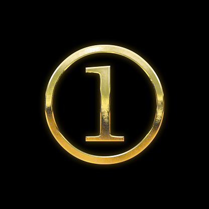 Gold golden text number one first place award icon symbol sign