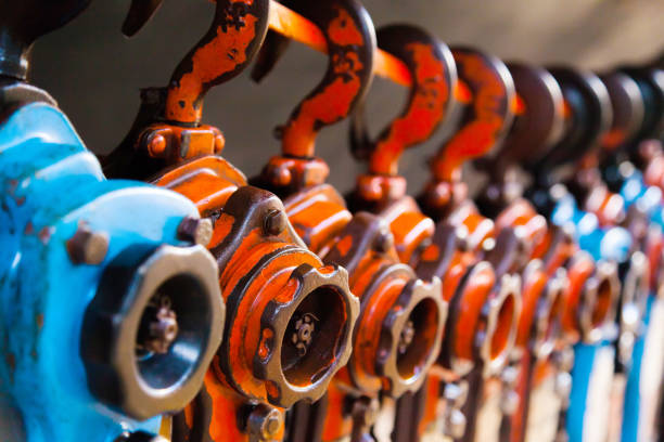 istock Lever chain hoists hang and dry after cleaning and oiling. 1505597025