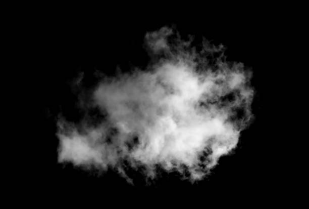 istock White cloud isolated on black background,Textured smoke,brush effect 1505597561