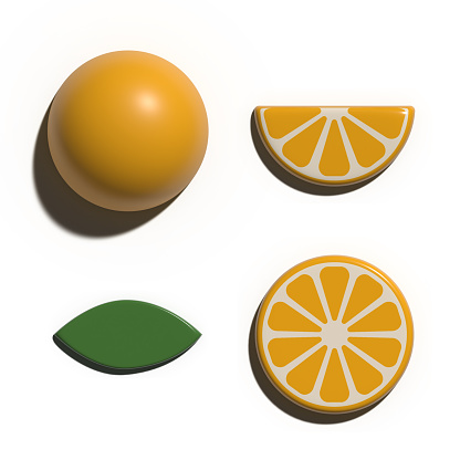 3D rendering orange tropical fruit