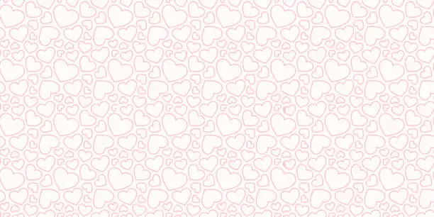 Vector illustration of Vector hearts seamless pattern. Cute subtle minimal Valentine's day background