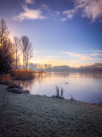 Winter sunrise in Delft park
