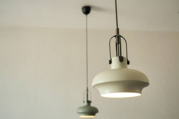 istock gray ceiling lamp hanging in a room , 1505605828