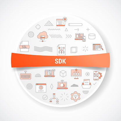 sdk software development kit concept with icon concept with round or circle shape for badge vector illustration