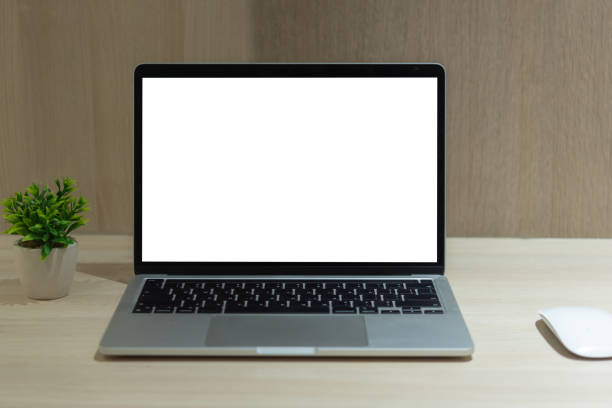 istock Modern Minimalistic Workspace with Mockup Laptop on Desk for Creative Professionals and Freelancers 1505655514