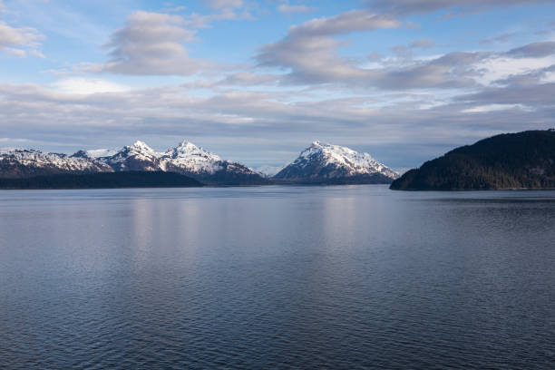 Sailing through Glacier Bay National Park, Alaska stock photo