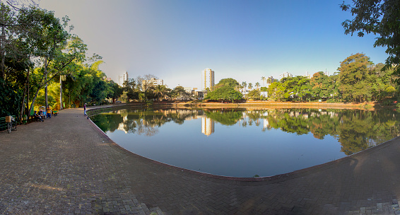 Beautiful sun at Buritis Park in Goiania city. On June, 2023, Goiania, Brazil.