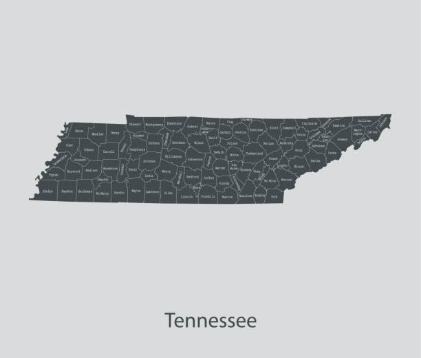 Tennessee map vector of the Tennessee map tennessee map stock illustrations